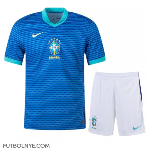 Camiseta Brasil Visitante Equipación para niños Copa America 2024 manga corta (+ pantalones cortos)